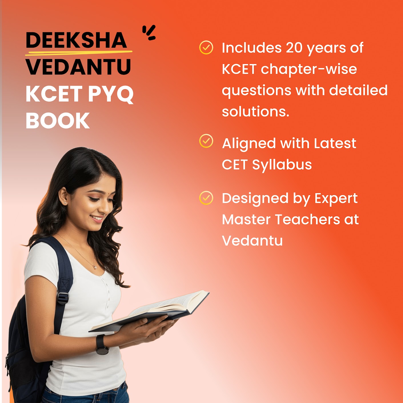 Deeksha Vedantu 20 Years Karnataka CET Book For 2026 Exam | Physics Chemistry Mathematics Set Of 1 | KCET (2006-2025) Chapterwise Questions & Solutions | Engineering Entrance Exam Preparation Book